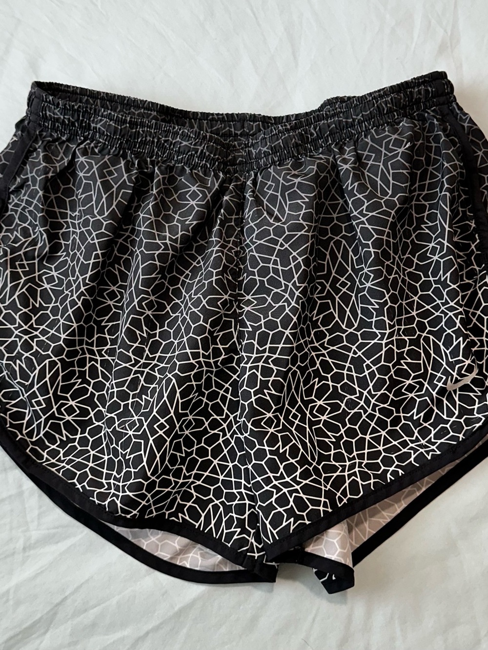 Nike Dri-Fit Tempo Running Shorts | Women’s S | Geometric Print | Built-in Brief